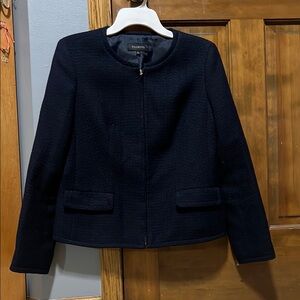 *Talbots Navy Blazer Classic Tailored Suit Jacket with Gold Details